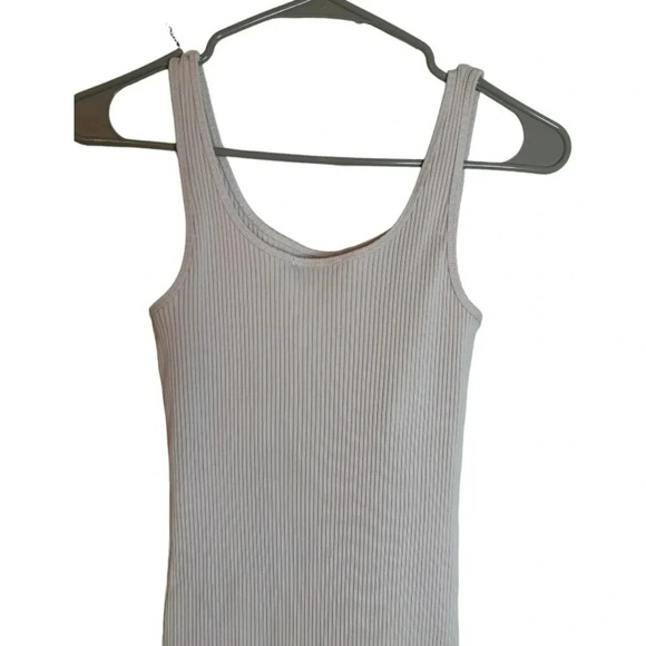 Aritzia Wilfred Free Ribbed Pink Size M Bodycon Tank Midi Dress - Picture 7 of 9